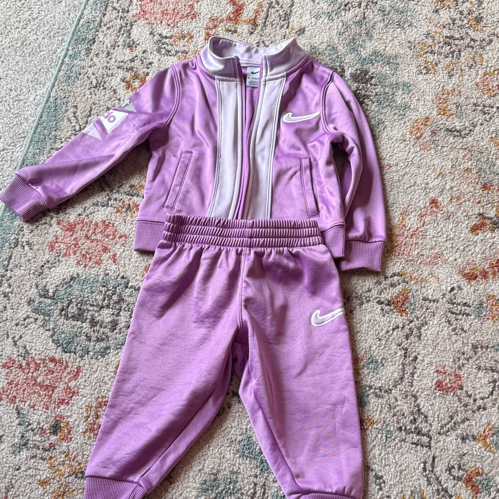 Nike Lilac Toddler Two-Piece Tracksuit with White Swoosh